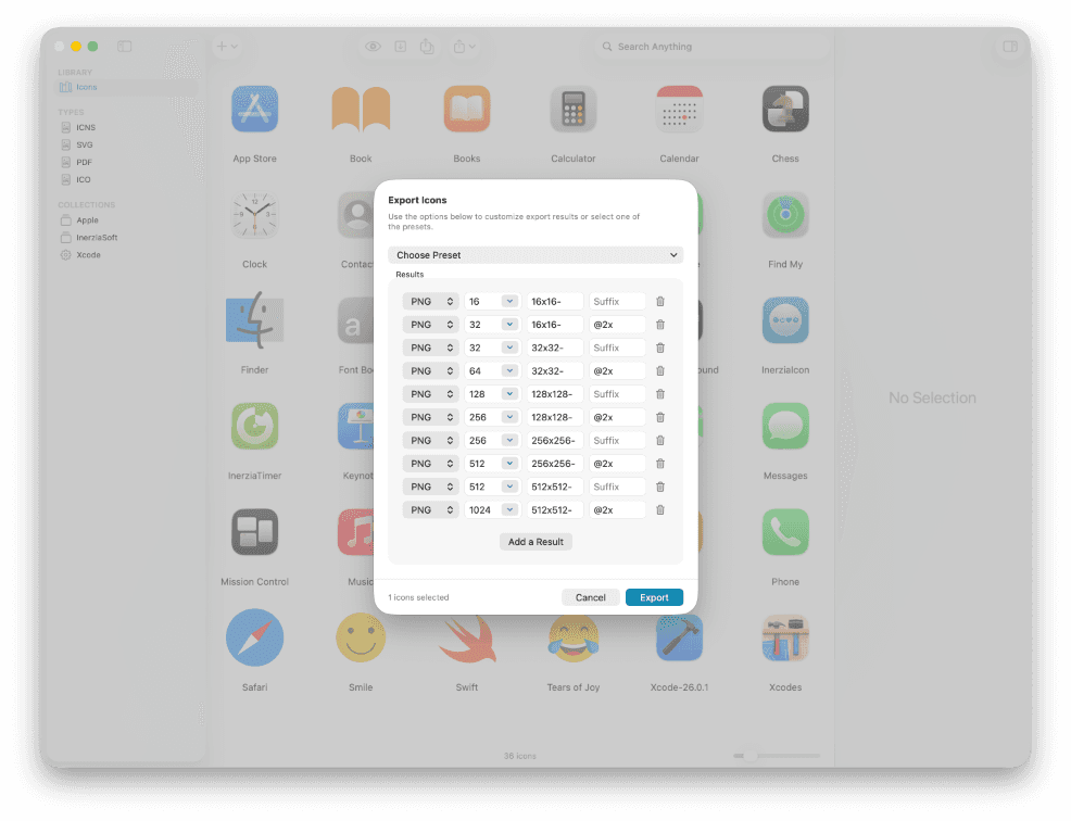 A powerful batch export for all your icons.