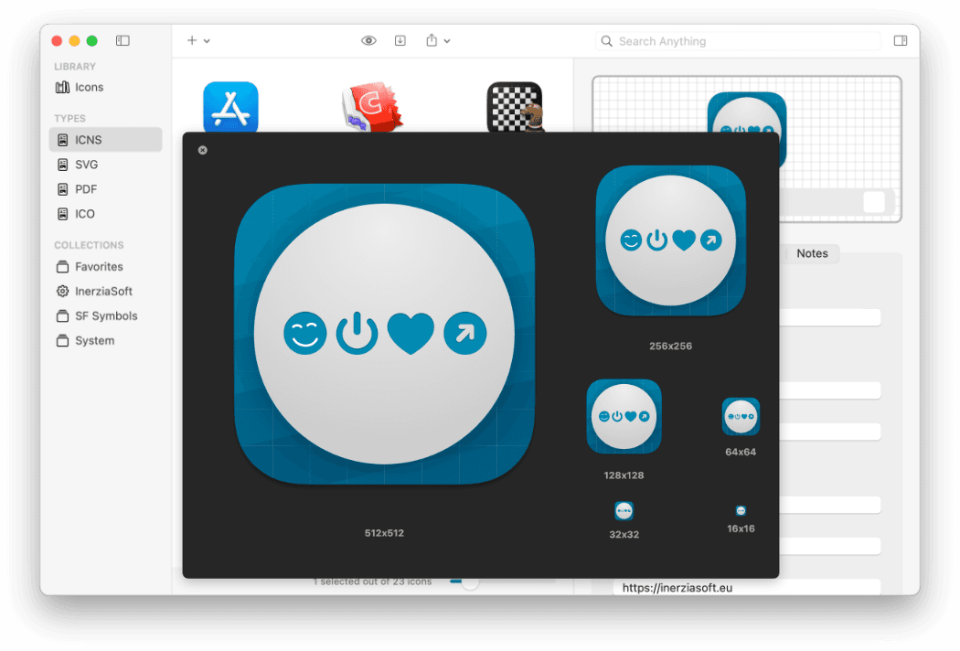 View your icons on the big screen.